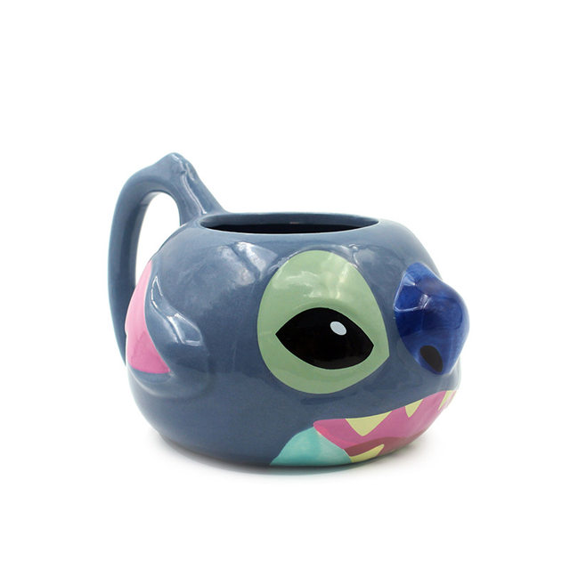 Tasse en porcelaine Stitch pour dortoir étudiant, dessin animé Kawaii,  ornements de bureau, verre à eau