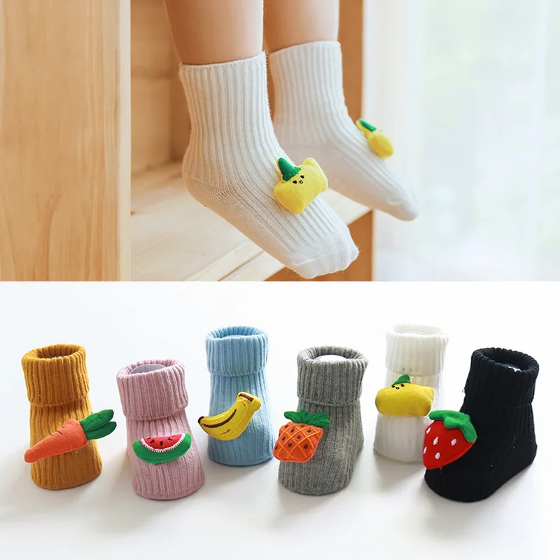 Estwell 12 Pairs Baby Boys Girls Non Slip Socks Newborn Infant Toddler Cartoon Cute Cotton Anti Skid Socks with Grips 