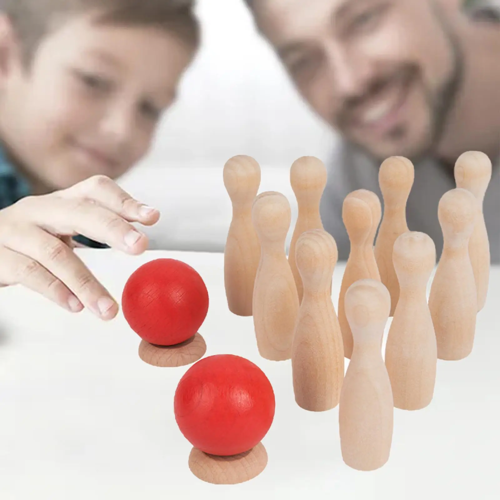 Backyard Wood Kids Bowling Toy Educational Early Learning Family Game Prop