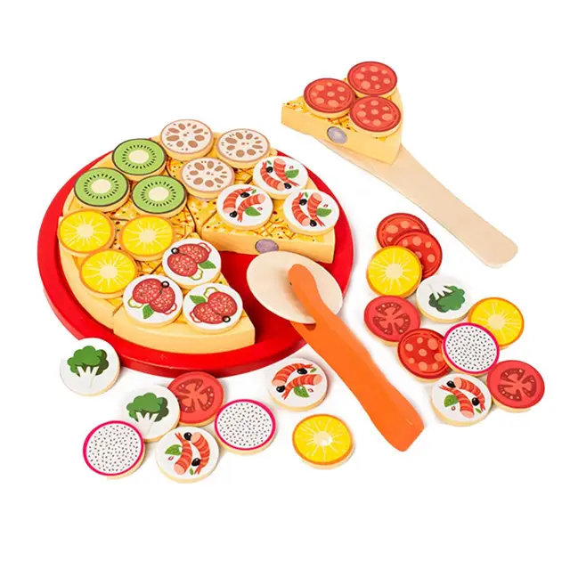 Brinquedo de corte magnético jogar pizza fingir jogo modelo pizzas jogar  comida brinquedo de aprendizagem precoce