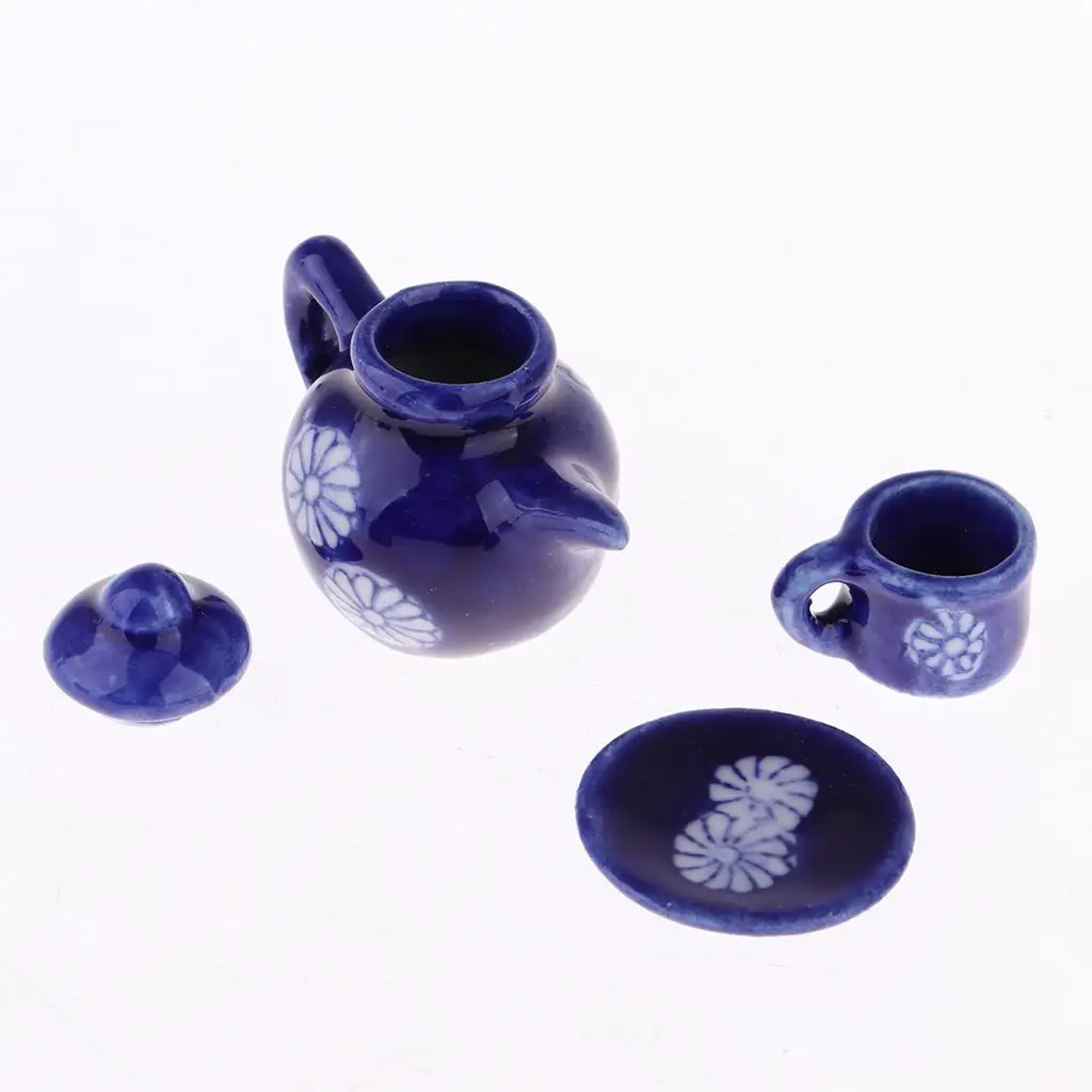 15 Pcs 1/12 Dollhouse Miniature Dining Ware Porcelain Set Craft