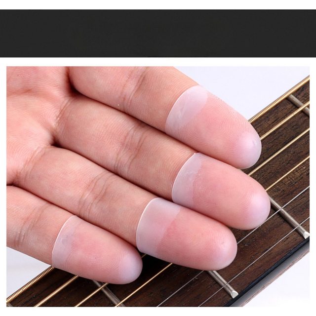 Taize 4Pcs Ultra-thin Left Hand Guitar Fingertip Protector