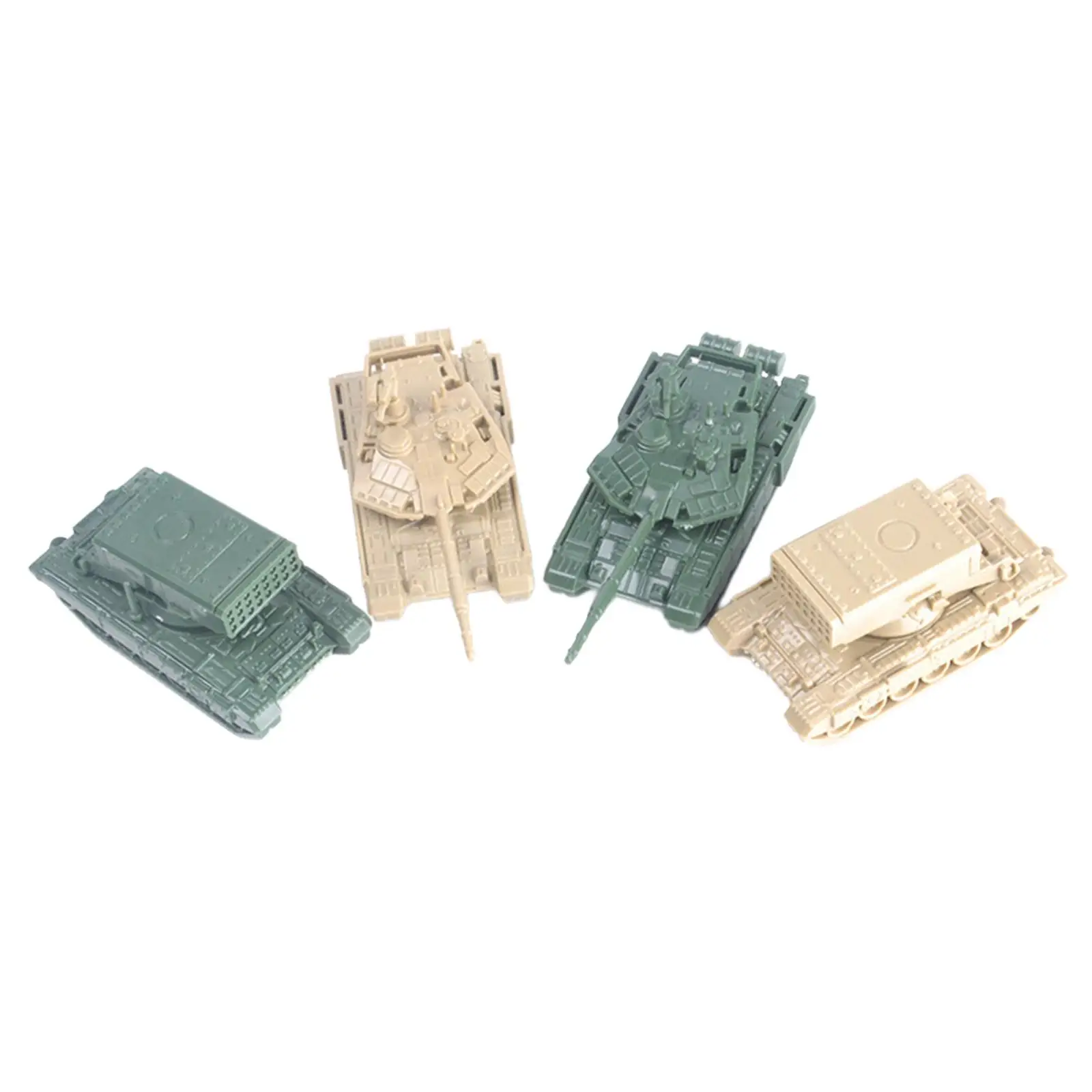 4x Armored Tank Model 1/144 Craft Miniature Tank Puzzle Tracked Crawler Chariot for Adults Party Favors Collection Children Gift