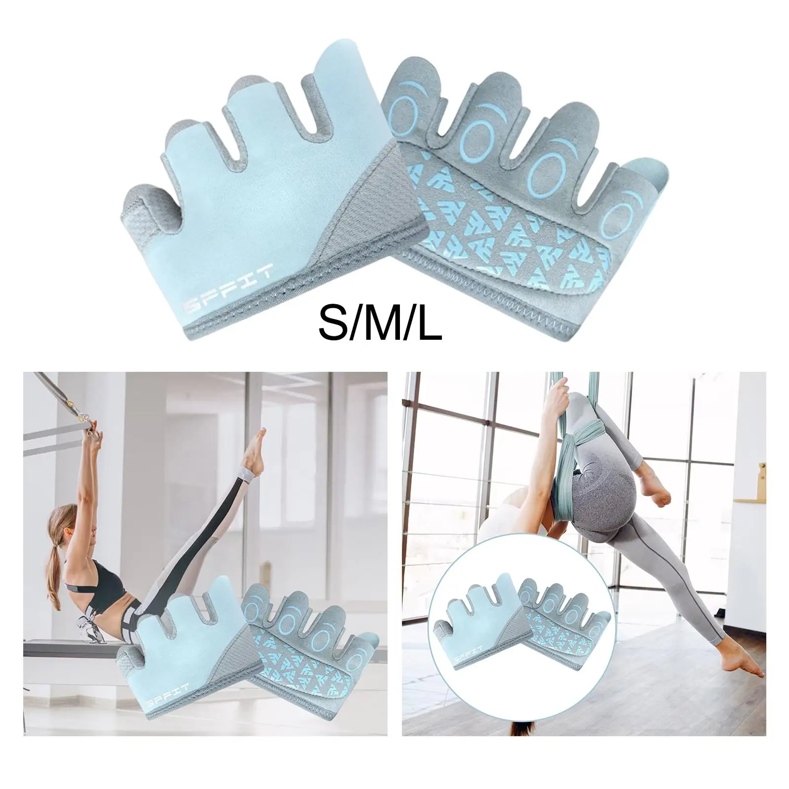 2x training gloves women`s half-finger gloves yoga gloves comfortable for