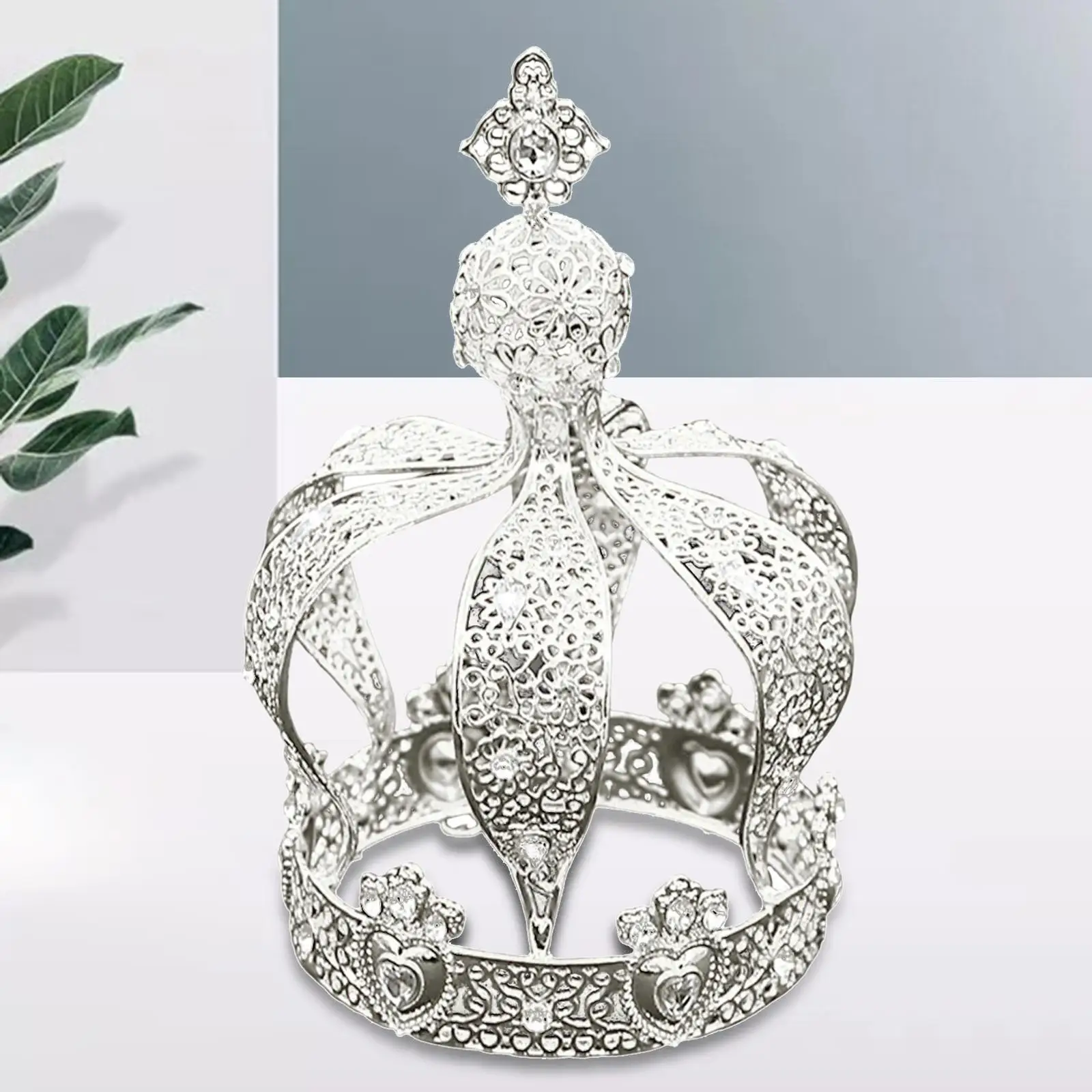 Crown Cake Topper Cupcake Decoration Alloy Cake Ornament Headpieces for Birthday Party Themed Parties Anniversaries Wedding Prom
