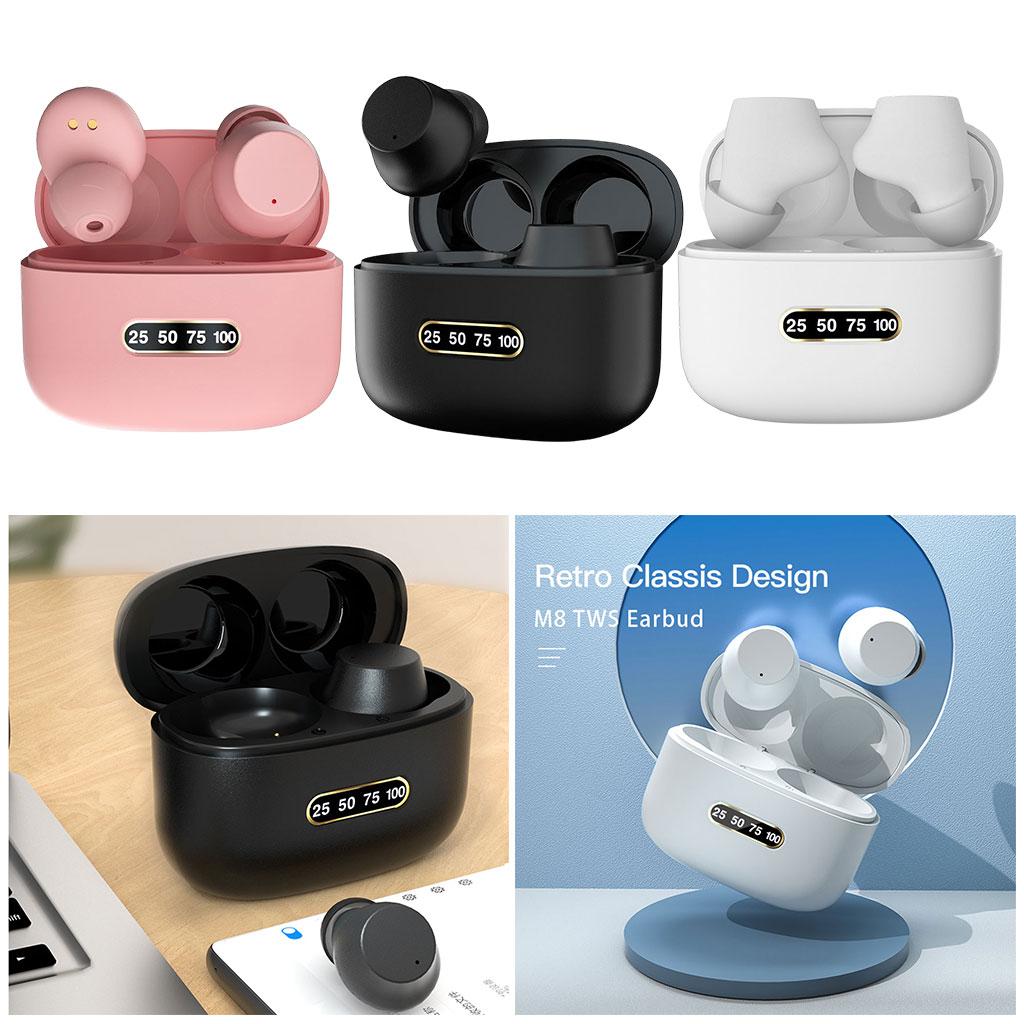 M8 Bluetooth Earbuds True Wireless Smart Display Small Multi-Point Connection Deep Bass Headphones for Travel Game Sport Work