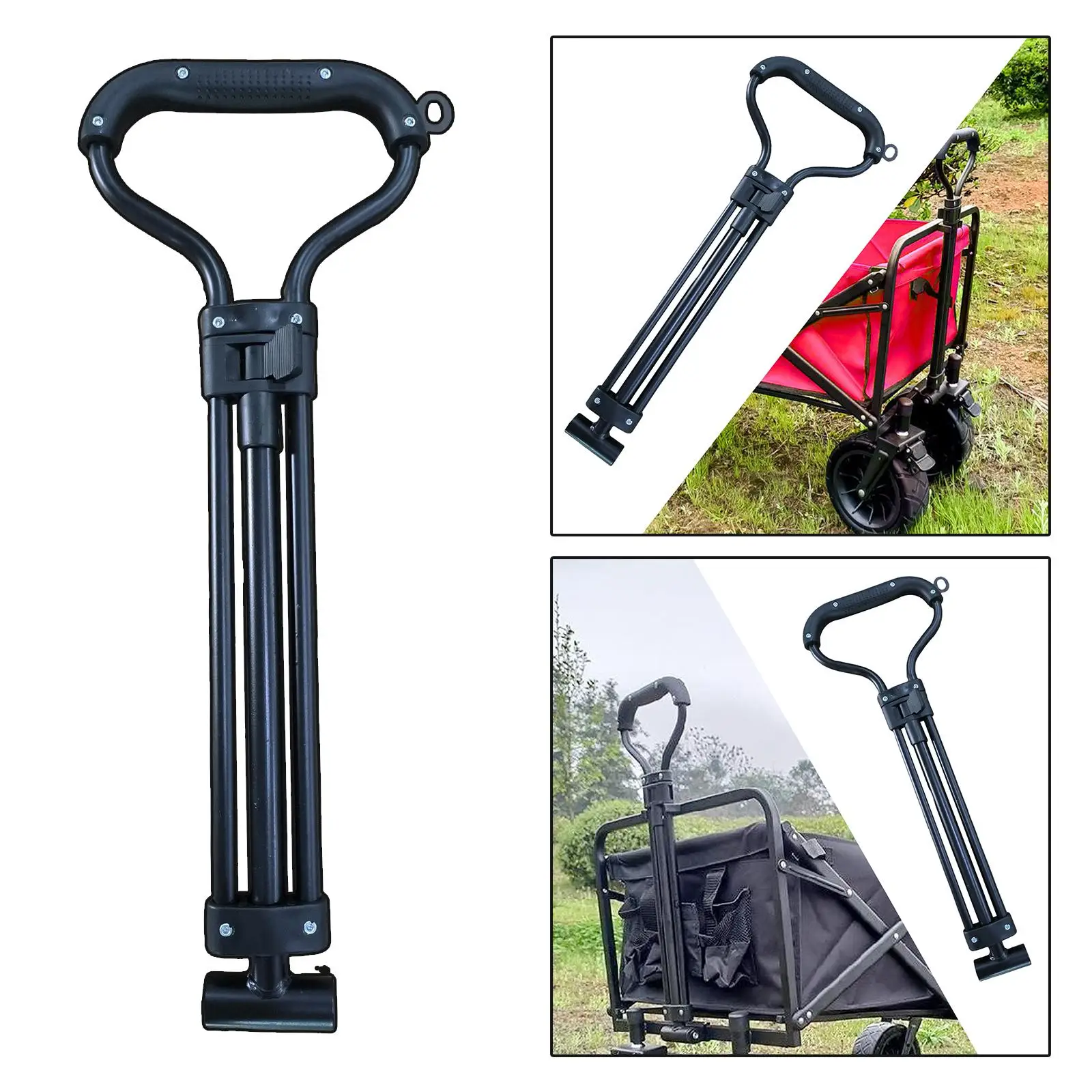 Pull Handle Parts Accessory Replacement for Folding Camping Cart Black Beach Outdoor Park