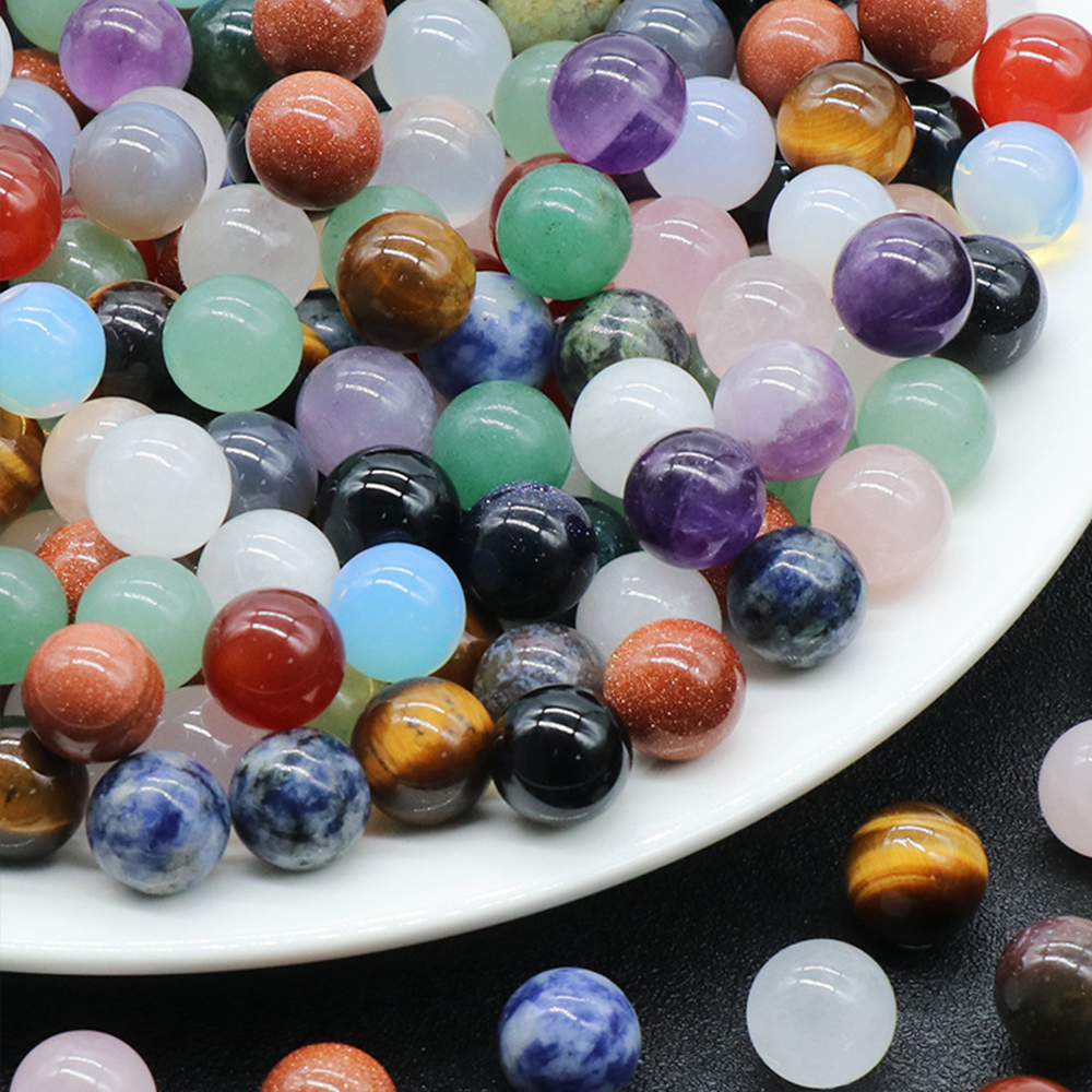 10 Stück Naturstein Achat Kristall Runde Perlen 10 mm Reiki Energie Nicht poröse Mini Quarz Kugel Heimdekoration DIY Schmuck Handwerk – Detail 6