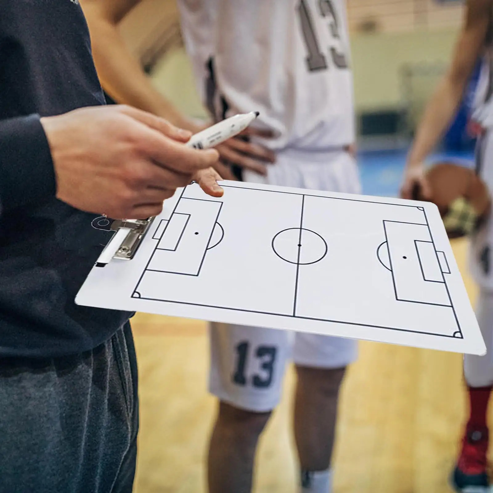 Football Coaching Board Portable Professional Strategy Board Dried Erase Marker Double Sided Football Clipboard for Techniques