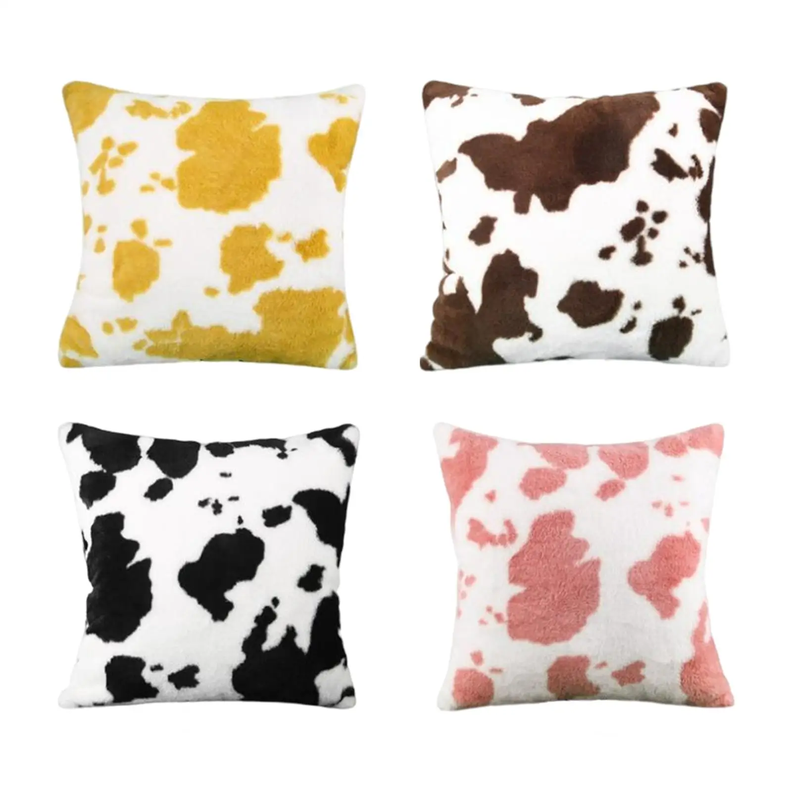 Cow Spots Pattern 45x45cm Pillowcase Cushion Cover Zipper Closure Square Decorative