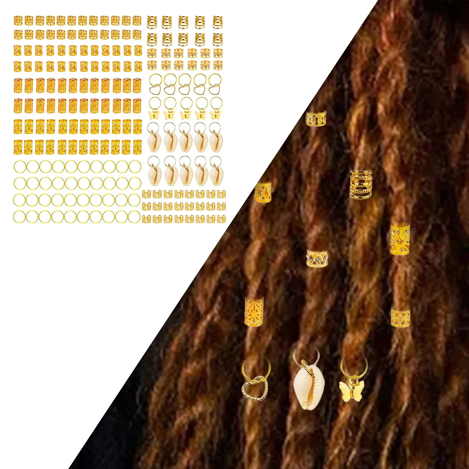 202x Hair Rings Pendants Charms Alloy Decorative Hair Coil Dreadlocks for Bridal Prom Women Party Fashion Show Hair Decorations