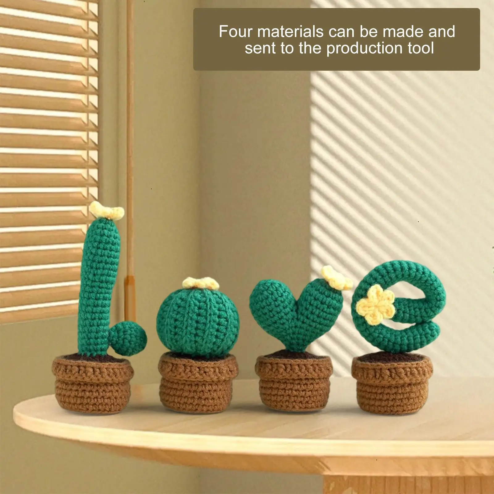 Complete Crochet Kit Basic Tool Hand Knitting Toy All in Learn to Crochet Accessories DIY Crocheted Planter for Kids Teens