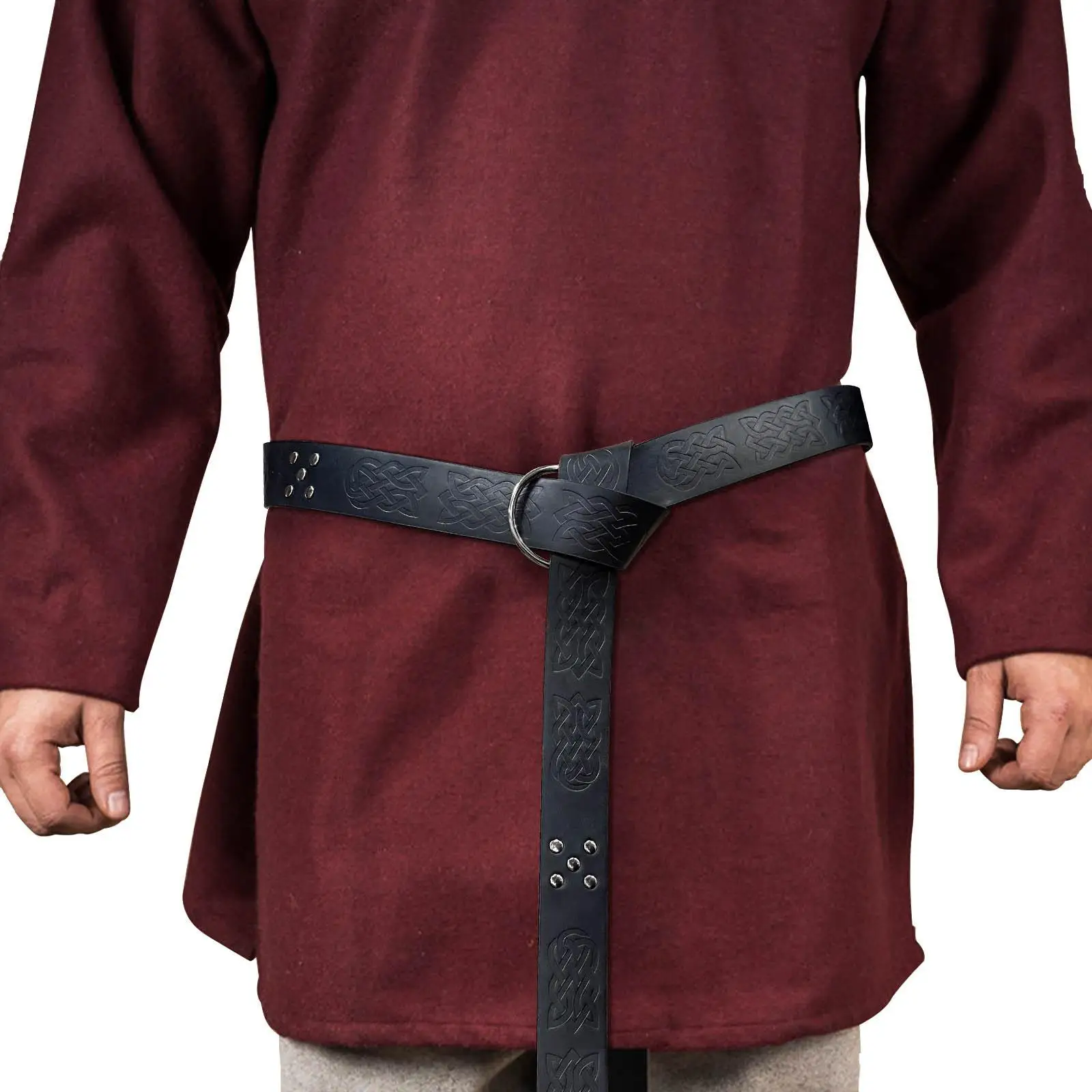 Medieval Embossed PU Leather  Belt, Retro Style  Knight Belt
