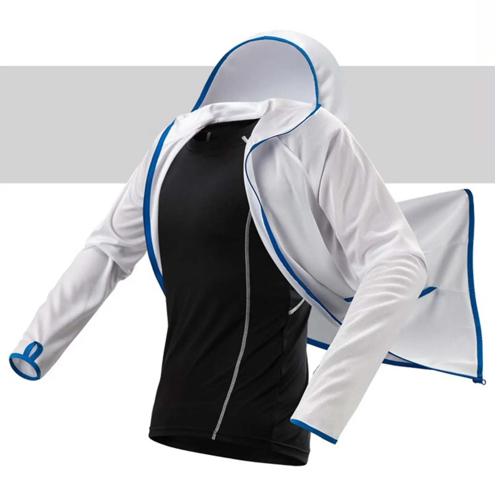 Fishing Shirt Jacket   Sunscreen   Breathable Fishing Hooded Long Sleeve Lightweight Outdoor Jacket