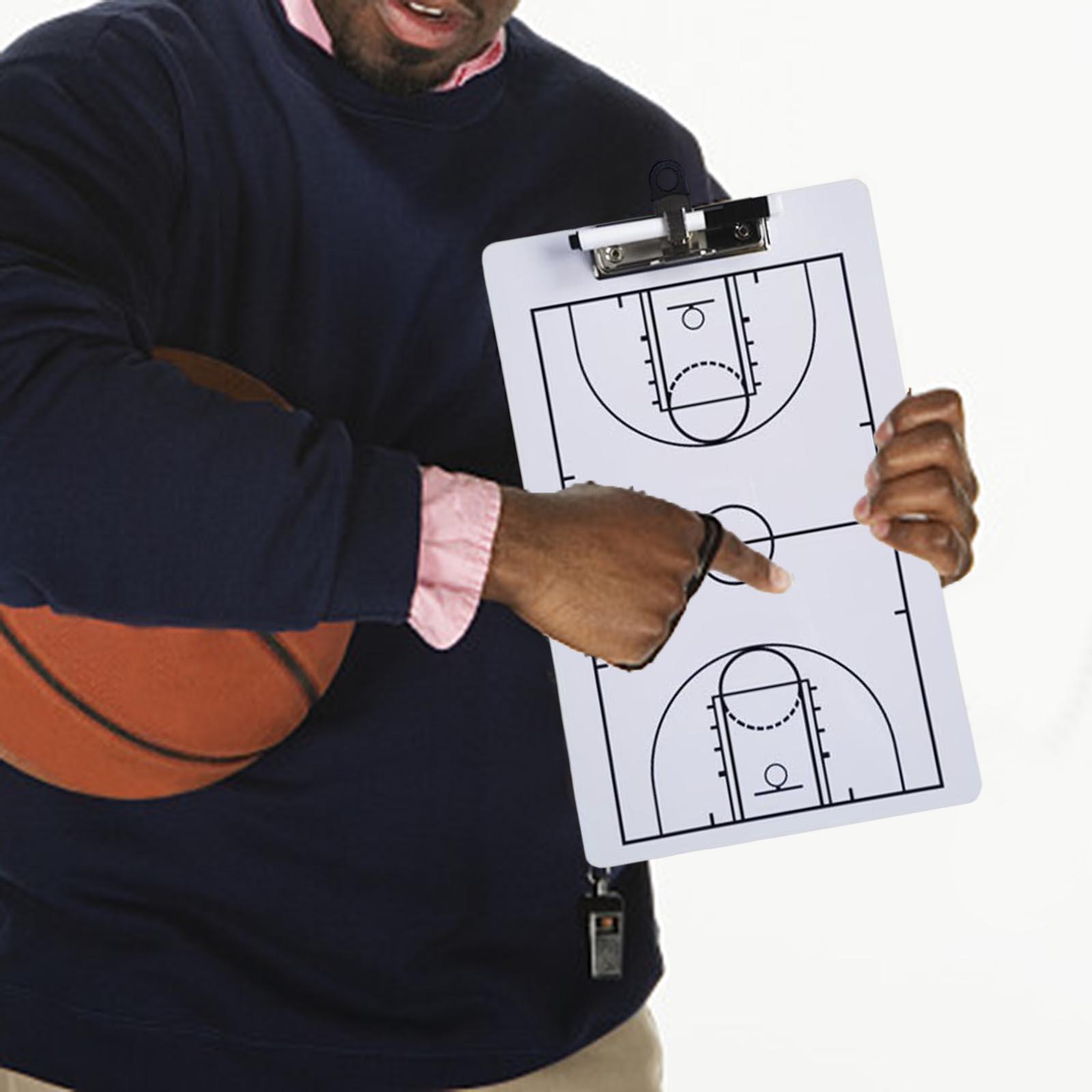 Double Sided Basketball Clipboard Strategy Tactic Board, Game Plan Demonstration Referees Gear Basketball Coaching Board