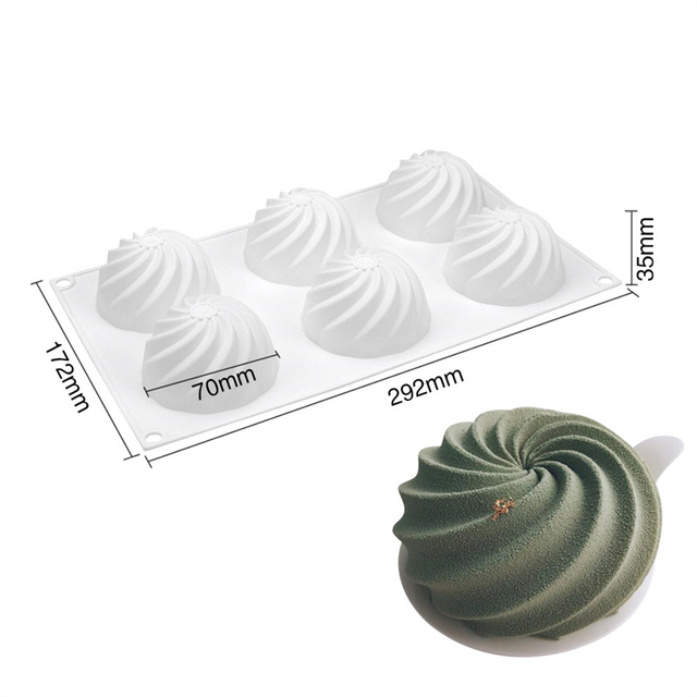 SHENHONG Mini Spiral Donuts Shaped Chocolate Mold Small Size