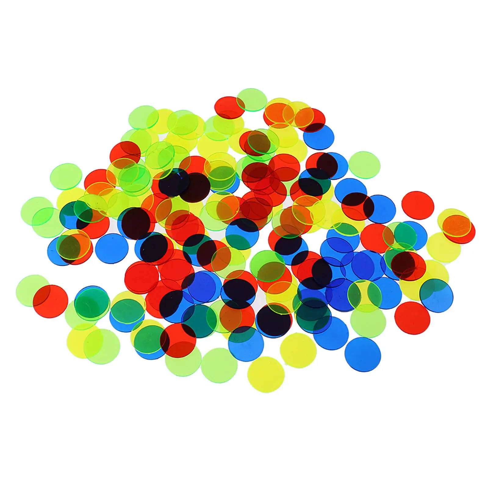 100 Pieces , Card Game Chips Bulk, Counting Discs Markers for Learning Math Counting, Game Play, 25mm