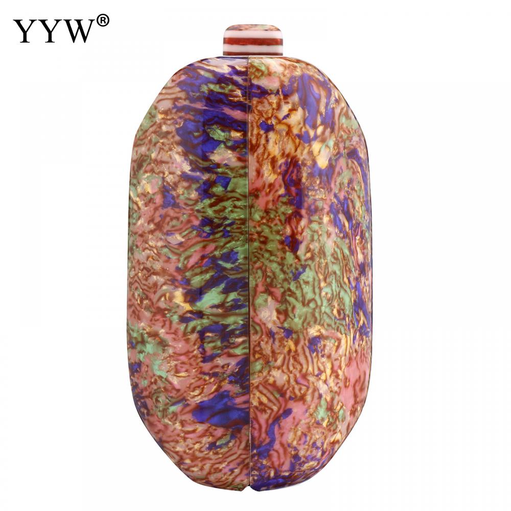 YYW Akryl Kvinnor Vintage Färgglad Marmor Prom Evening Clutch Bag Party Handväska Kvinna Casual Box Clutches Handväska_voghion.com