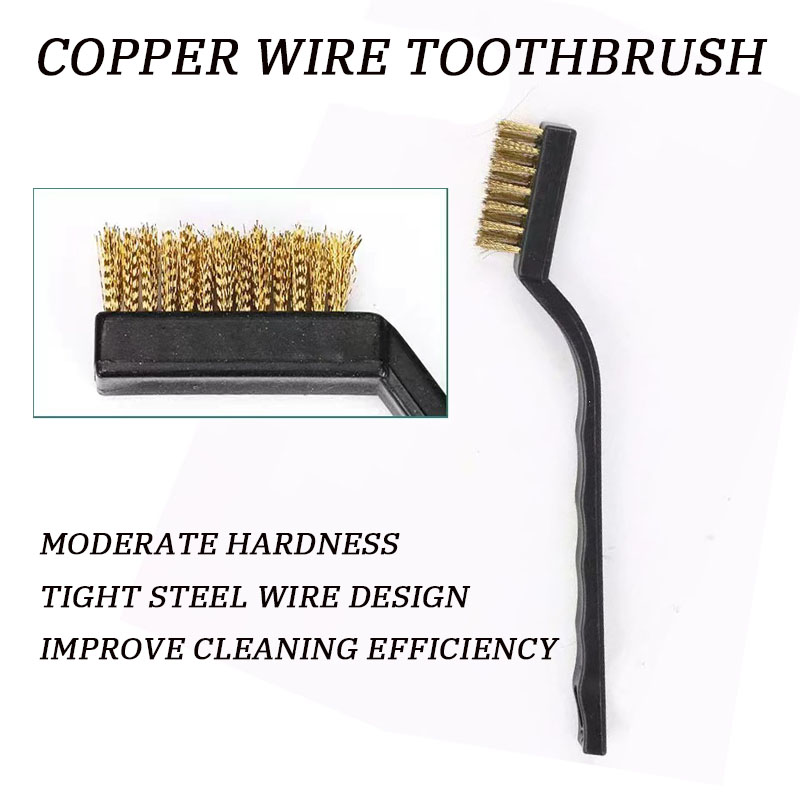 Description Picture 6 of item6 or12Pcs Industrial Toothbrush Mini Copper Steel Wire Brush Stainless Steel Wire Brush dirt hard cleaning toothbrush