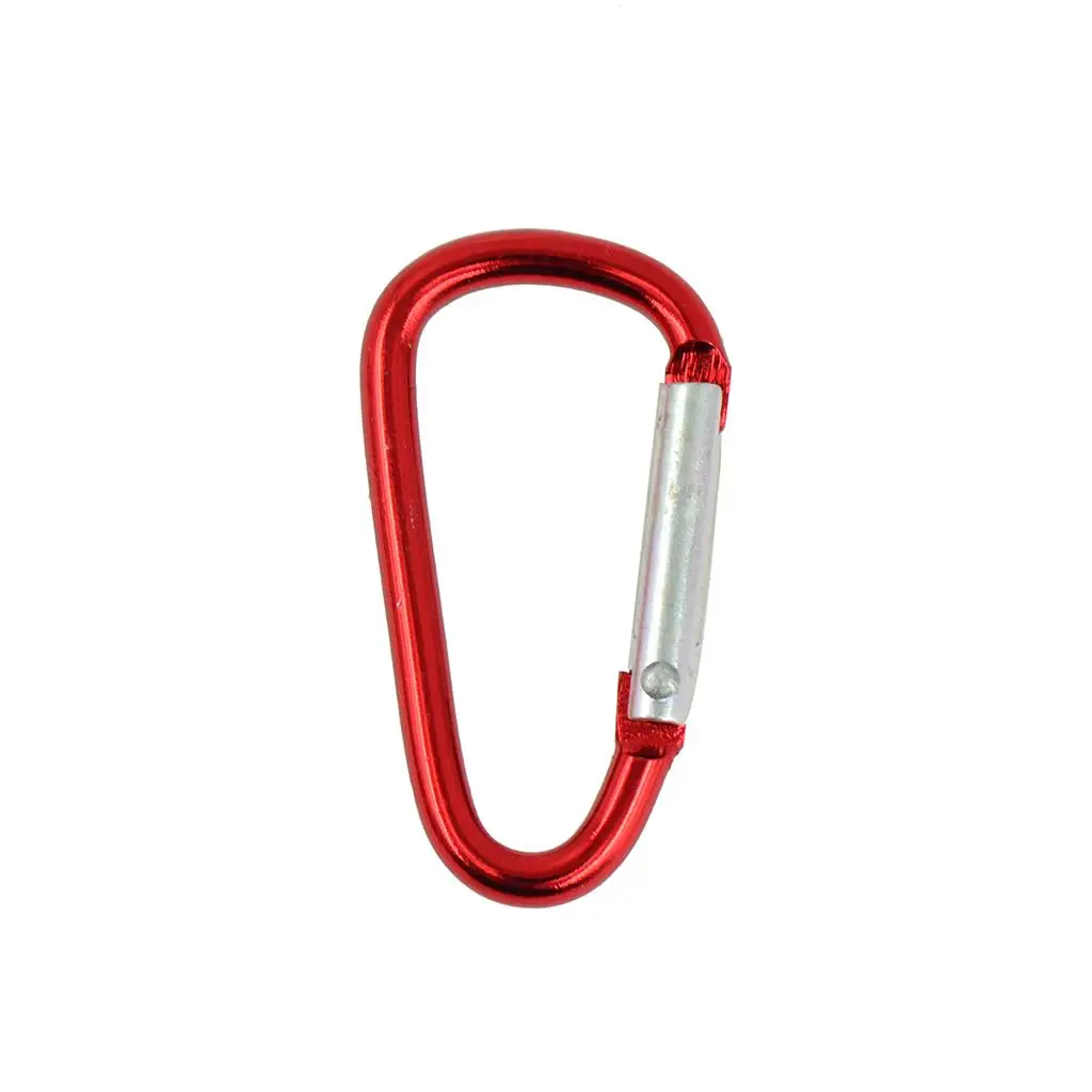 20 Pieces Red D Shaped Aluminum Carabiner Hook Keychain Snap