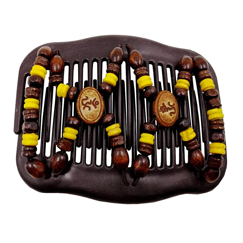 Antique Wooden Bead Hair Comb  Hair Comb for Bun Easy Updo Tools