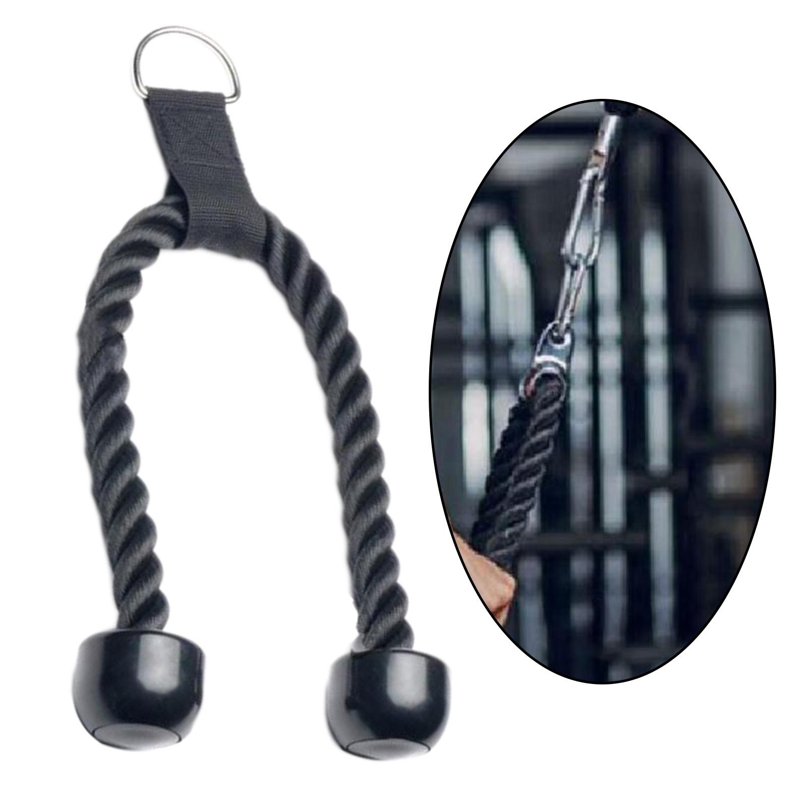 Tricep Rope Pull Down Cable Heavy Duty Pulley Attachments Accessories Trainer Rope Black for Fitness Shoulder Muscle Workout Gym Tricep Rope Pull Down Cable Heavy Duty Pulley Attachments Accessories Trainer Rope Black for Fitness Shoulder Muscle Workout Gym