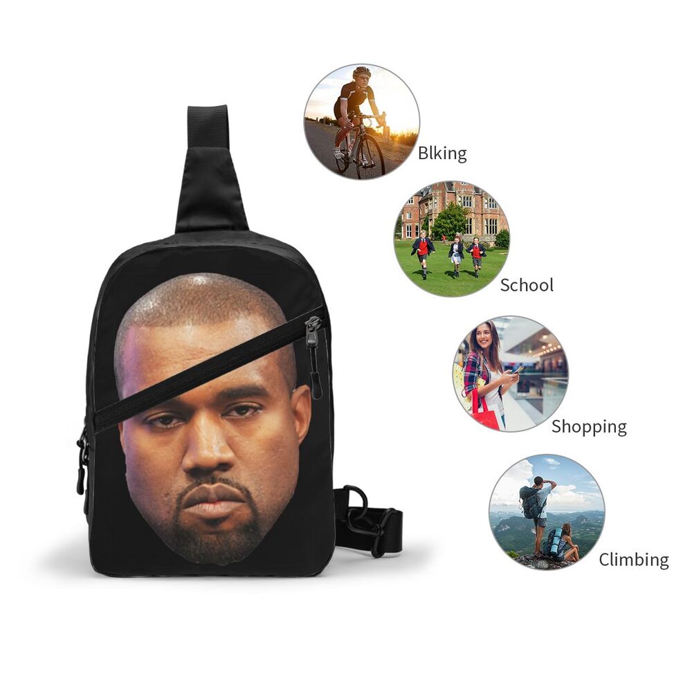 Engraçado Kanye West Meme Sling Peito Crossbody