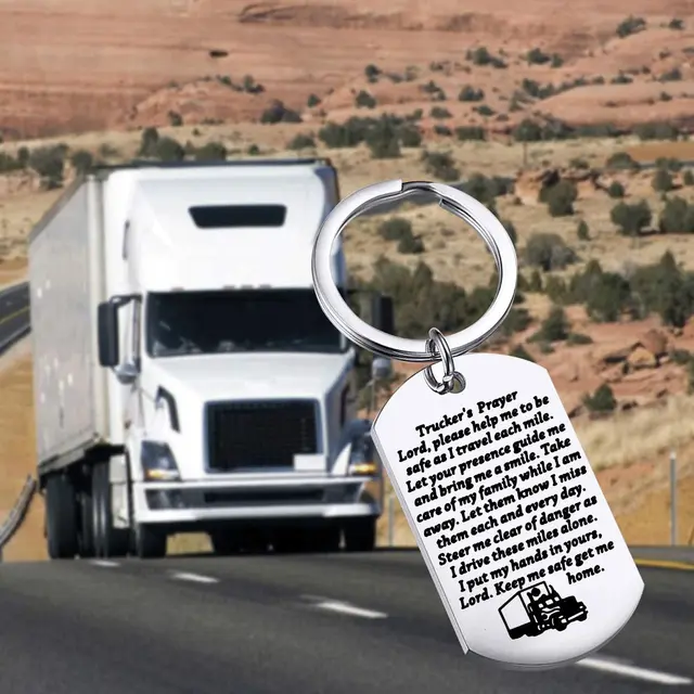  FEELMEM Trucker Gifts Drive Safe Keychain Gift for