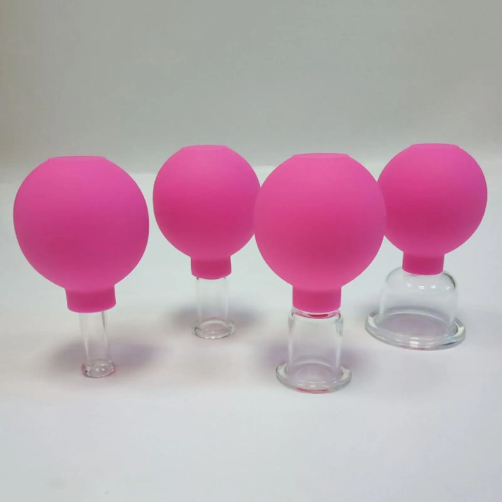 4 Pieces Glass Silicone  Comfort Safety Professional Vacuum Cupping for Massage Body Arm Body Leg Arm 