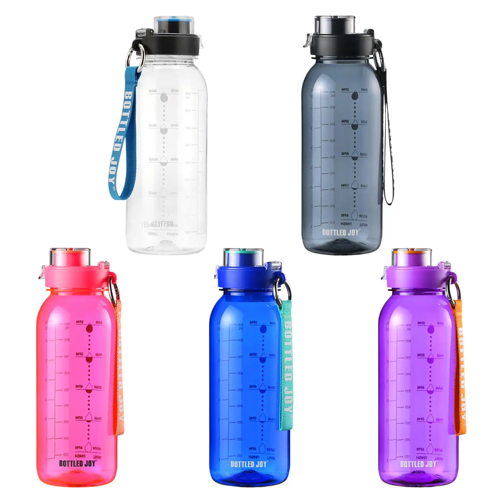 1L Bicycle Water Bottle Leakproof Valve with Time Maker for Running Cycling