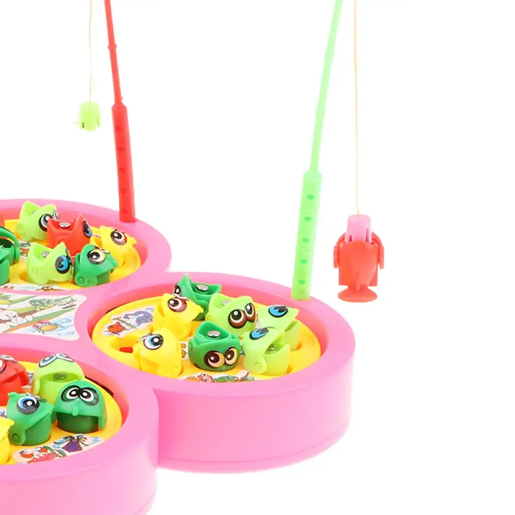 Kids Fishing Game Magnetic Electric Fishing Toy with 4 Fish Pools & Music