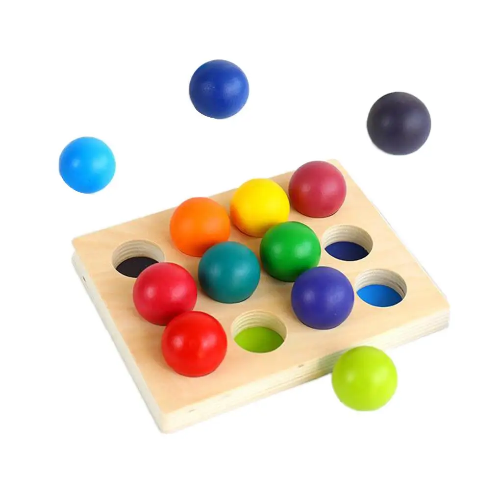 Wood Multicolor Sorting Board Matching Game for Age 3 4 5 6 7 Years Old