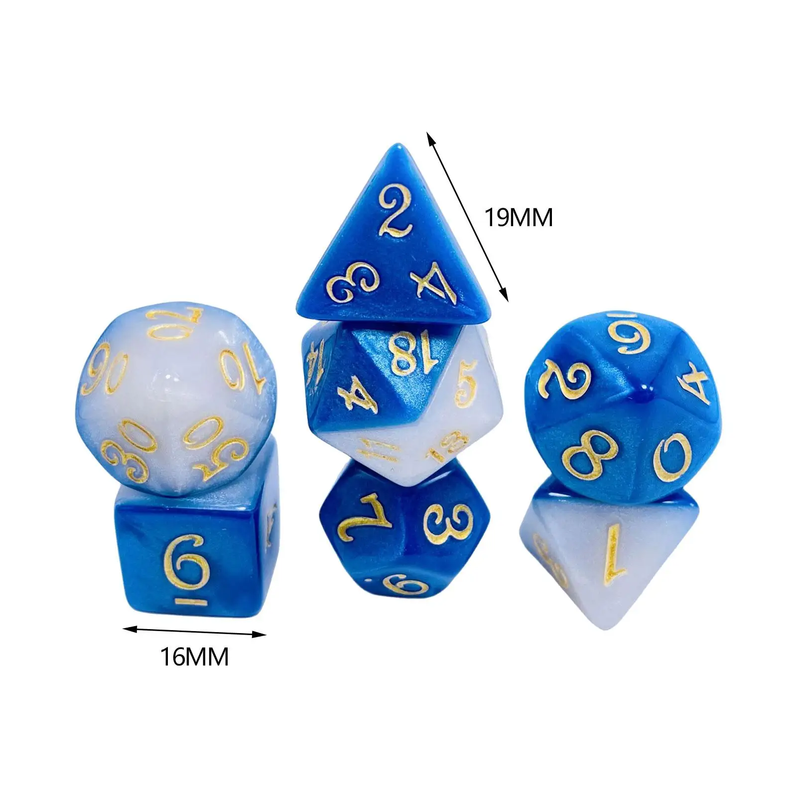 7x Polyhedral Dices Math Teaching Toys Party Favors Entertainment Toys Party Game Dices Set for Party Board Game Card Game