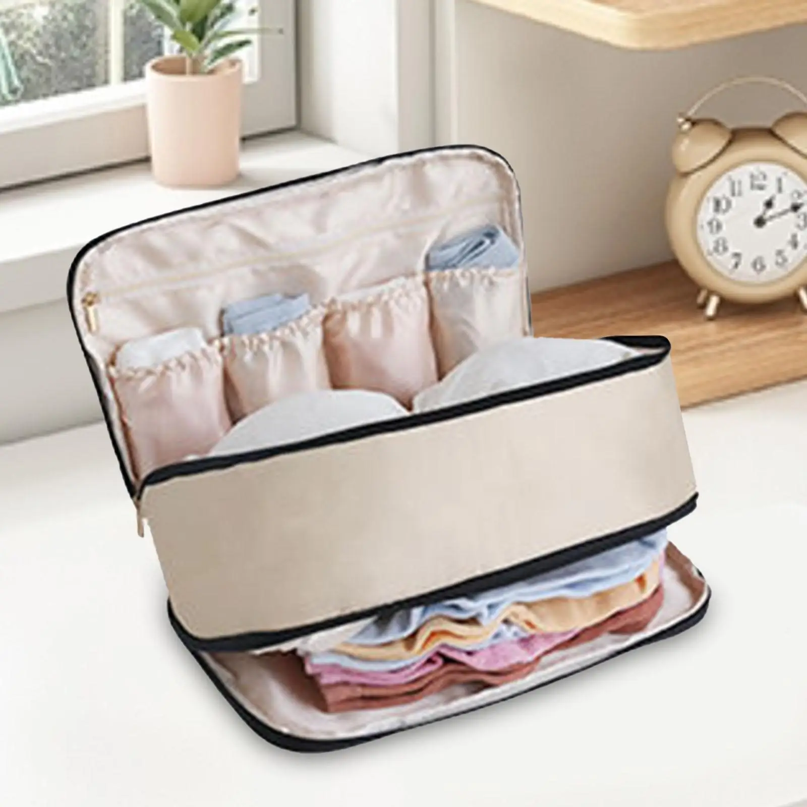 Travel Organizer Underwear Bag Toiletry Bag Lightweight Packing Cube Storage Bag for Socks Travel Men Women Large Bra Cosmetic