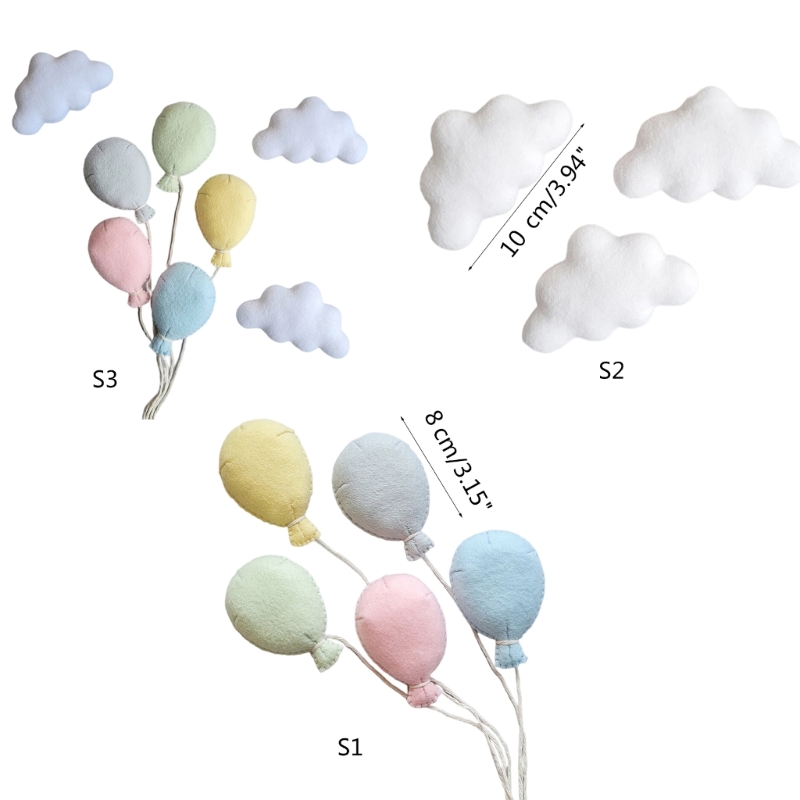 Neugeborene Foto posiert Requisiten Wolke/Ballon Filz Baby Fotoshooting Requisiten schöne Foto posiert Ausrüstung Säugling Foto Hintergrund a2ub – Detail 3