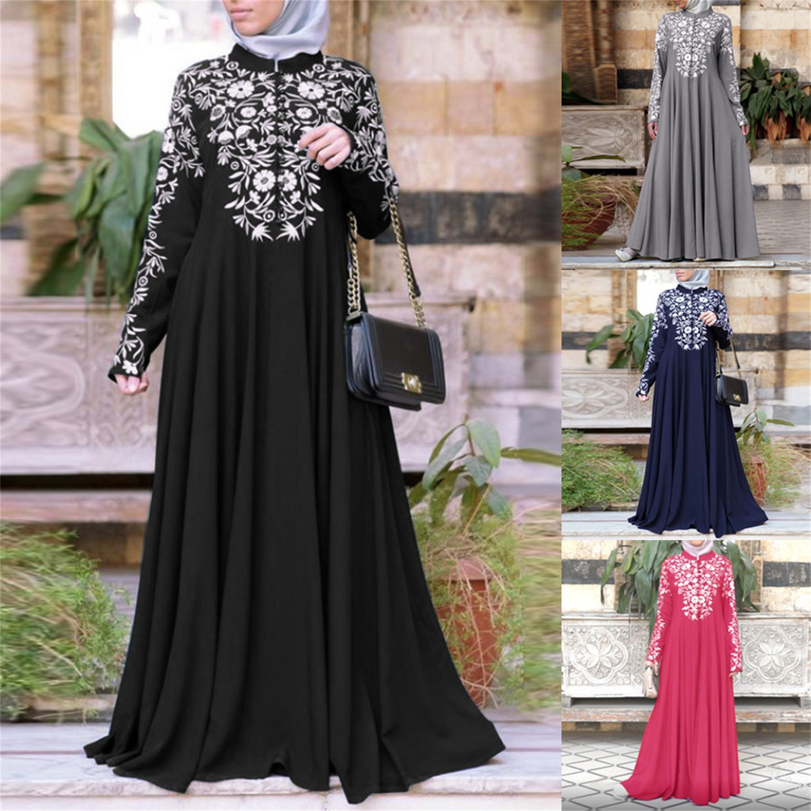 Kaftan muçulmano, Jilbab árabe, Abaya islâmica, vestidos