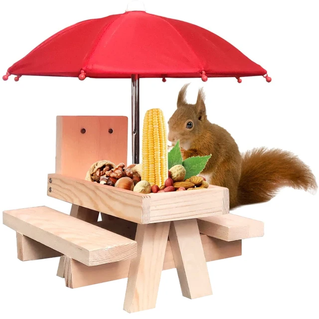 Table d'alimentation pour écureuil Animal en bois Mangeoire pour épi de  maïs Mangeoire pour écureuil d'extérieur 