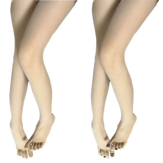 Women Seamless Sheer Separate 5 Toe Glove Pantyhose Transparent Tights  Stockings