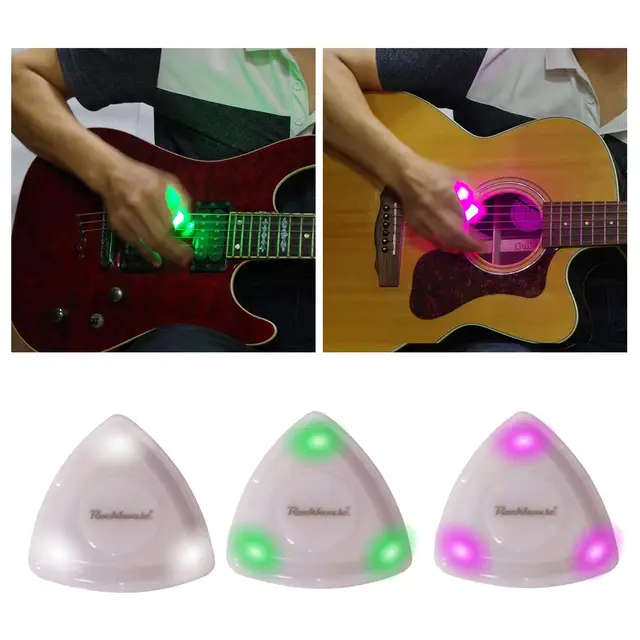 Médiators de guitare acoustique brillants avec lumière LED