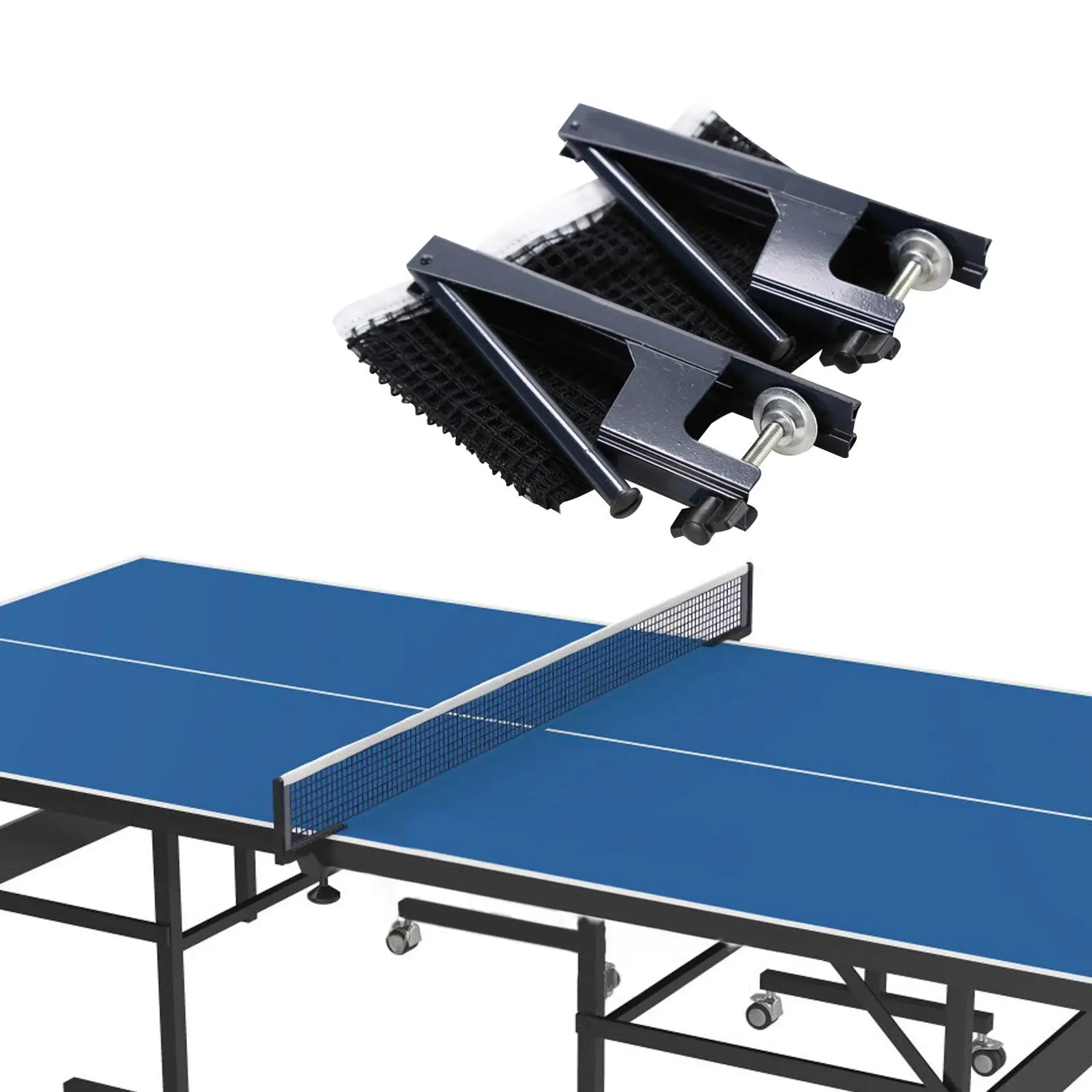 Portable Table Tennis Net and Post Set Adjustable Screw Clamp Accessories 6ft Long Net Sturdy Mesh Net