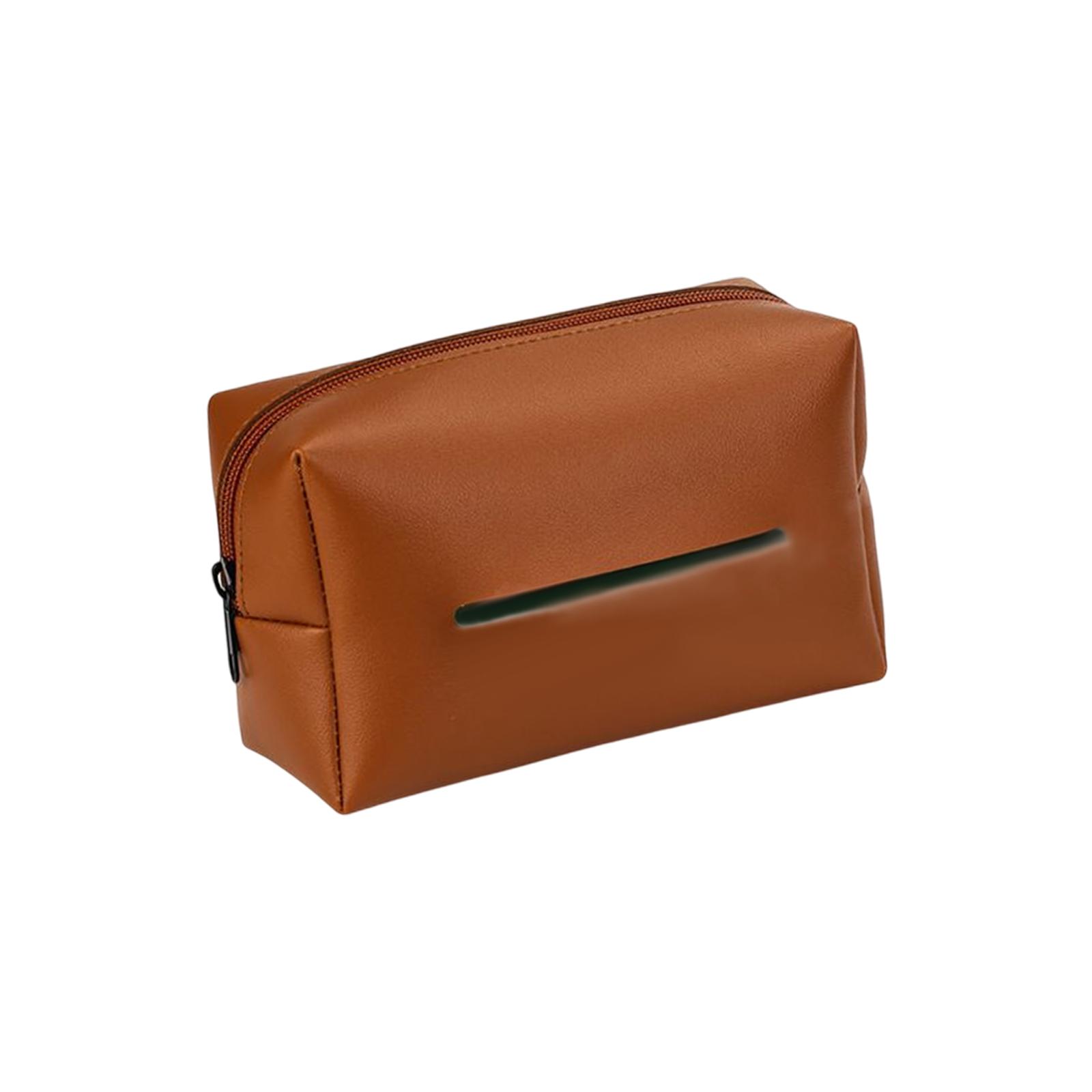 PU Leather Box, Sun Visor Seat Back Auto Tissue Bag Napkin Case for Trucks