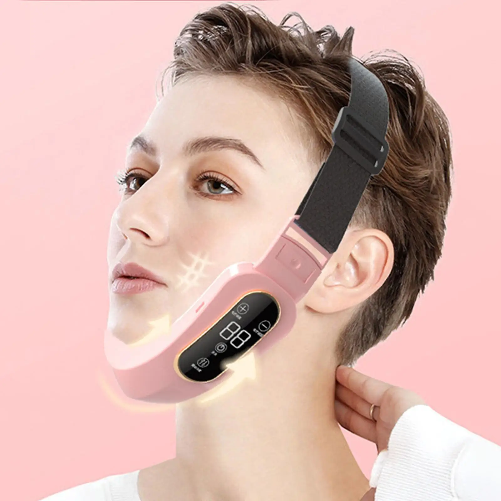 V Face Machine Beauty Device Painless Portable Electric Face Slimming Strap V Line up Lift Belt for Double Chin Removal Firming