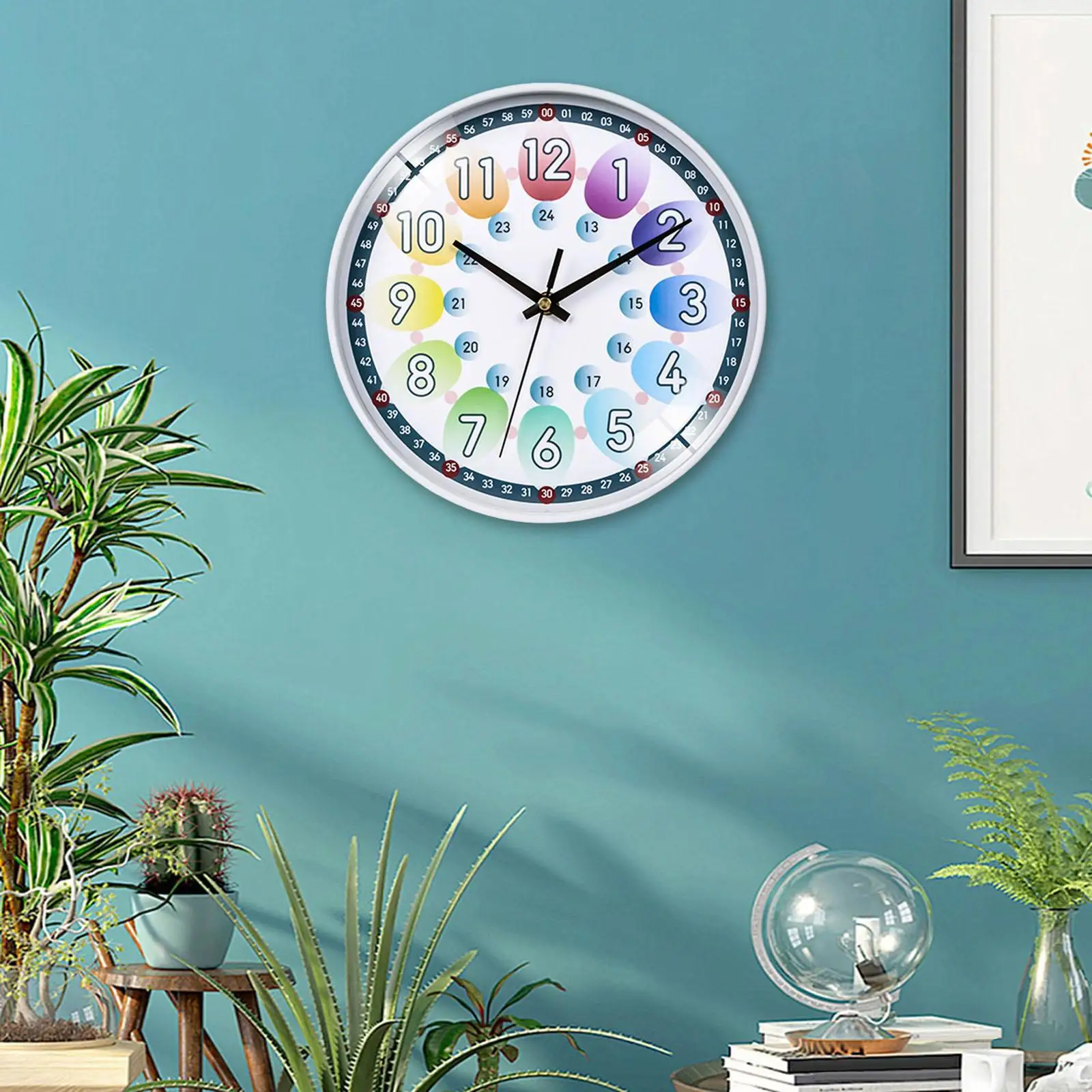 Decorative Wall Clock Silent Non Ticking for Children`s Bedrooms