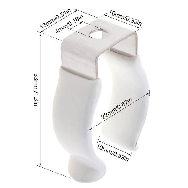 10 Pezzi Clip A U Per Tubi - Supporto Per Lampade Fluorescenti T8, In Acciaio Zincato, Diametro 35-40 Mm - Foto 12