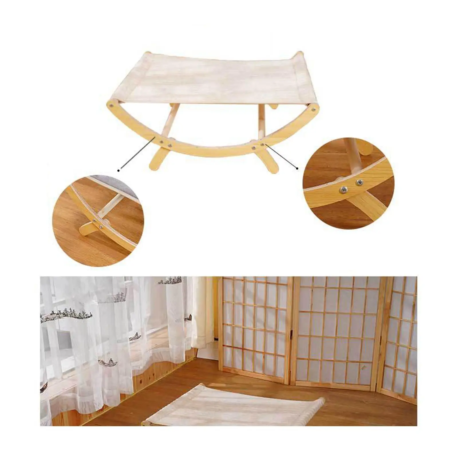 Wooden Cat Hammock Bed Cat Furniture Chair and Hammock Cat Lounge Bed Cat Hammock