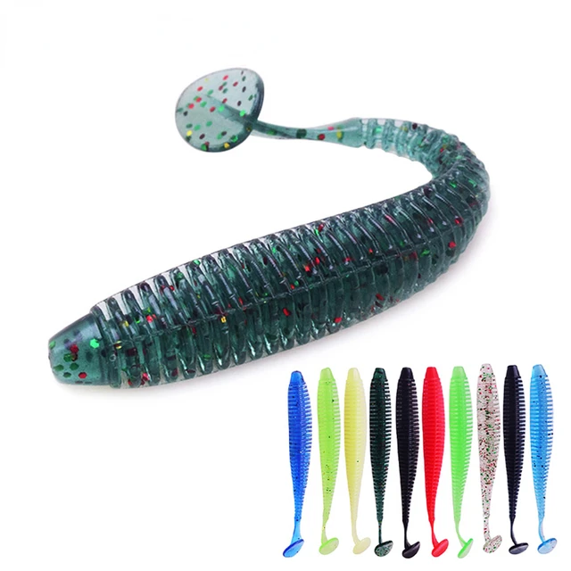 5pcs/Lot Fishy Smell Silicone Worm Fishing Soft Lures 9.5cm 3g Jig Wobbler  Tail Swimbait Aritificial Bait Bass Pike Pesca Tackle