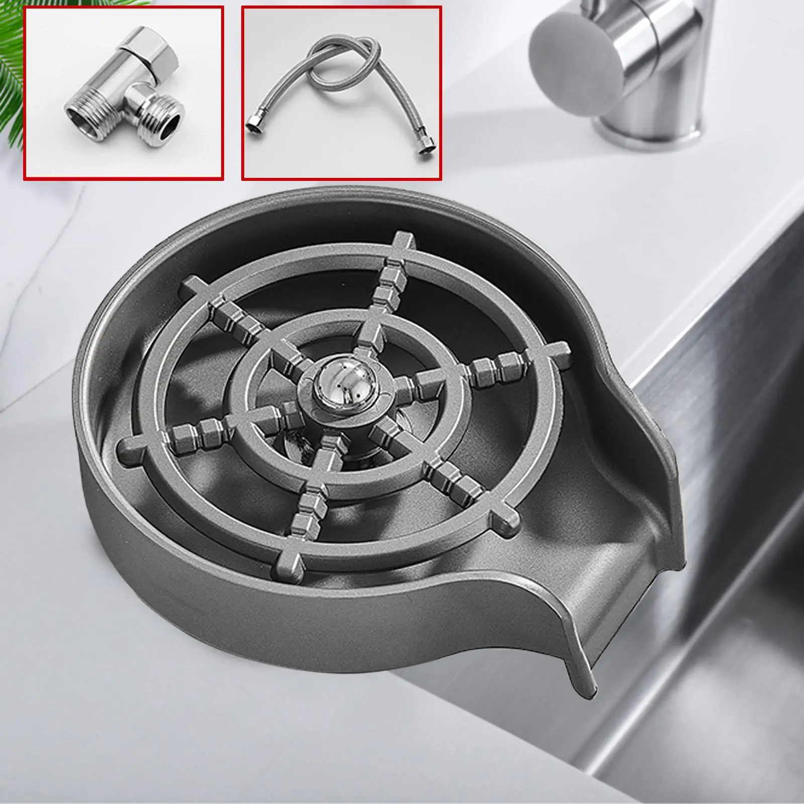 Stainless Steel High Pressure Cup Washer milk cups Washer Kitchen Sink Bottle Washer Automatic rinser for Glass Cleaner