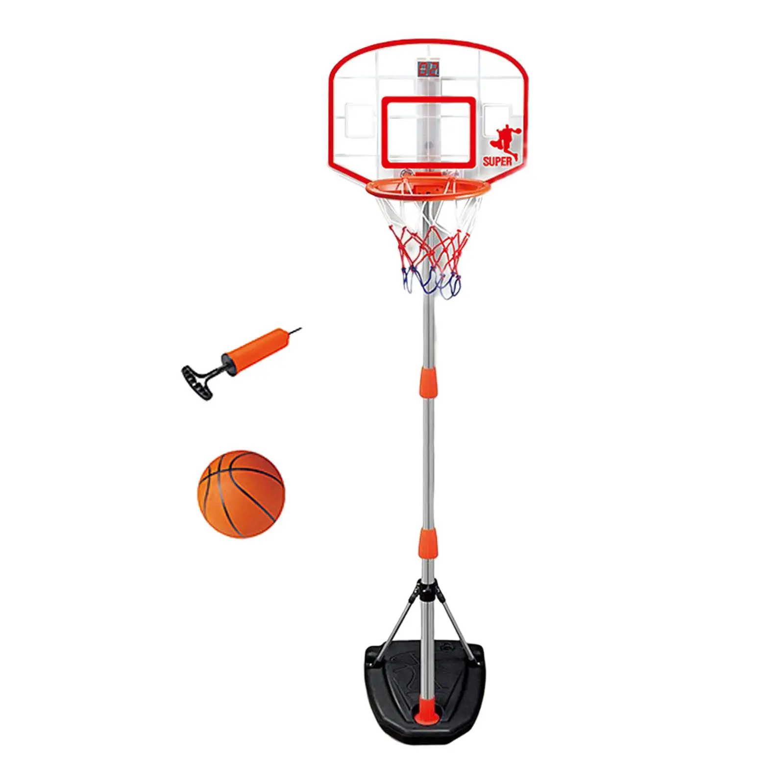 Kids Basketball Hoop and Stand Electronic Scoring Height Adjustable Basketball Goal Toy for Children Boys Girls Toddler Youth