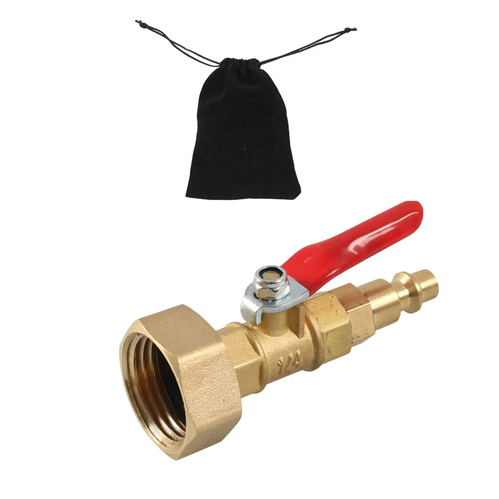 Brass Winterize Adapter with Ball Valve Fit for RV Boat Travel Trailer