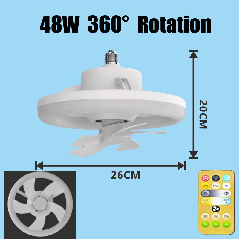 Title 10, 60W Deckenventilator E27 mit LED-Licht und Fern...